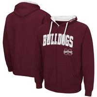 Men's Colosseum Maroon Mississippi State Bulldogs Big & Tall Full-Zip Hoodie