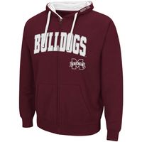 Men's Colosseum Maroon Mississippi State Bulldogs Big & Tall Full-Zip Hoodie