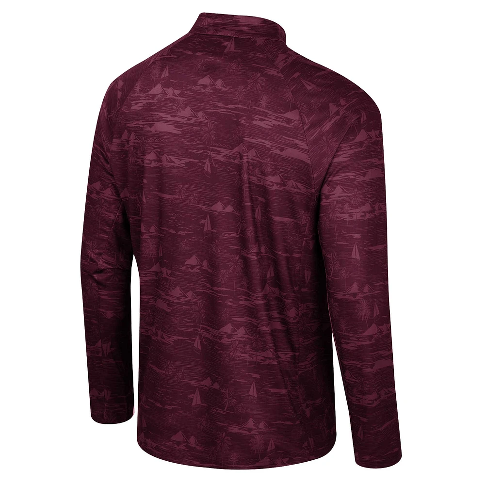 Veste à quart de zip Colosseum Maroon Mississippi State Bulldogs Carson Raglan pour hommes