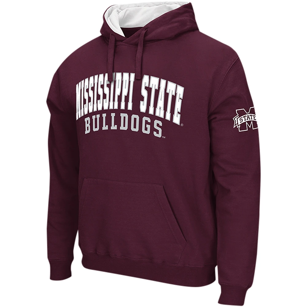 Sweat à capuche double arche Colosseum Maroon Mississippi State Bulldogs pour hommes