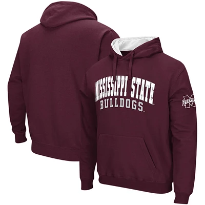 Men's Colosseum Maroon Mississippi State Bulldogs Double Arch Pullover Hoodie