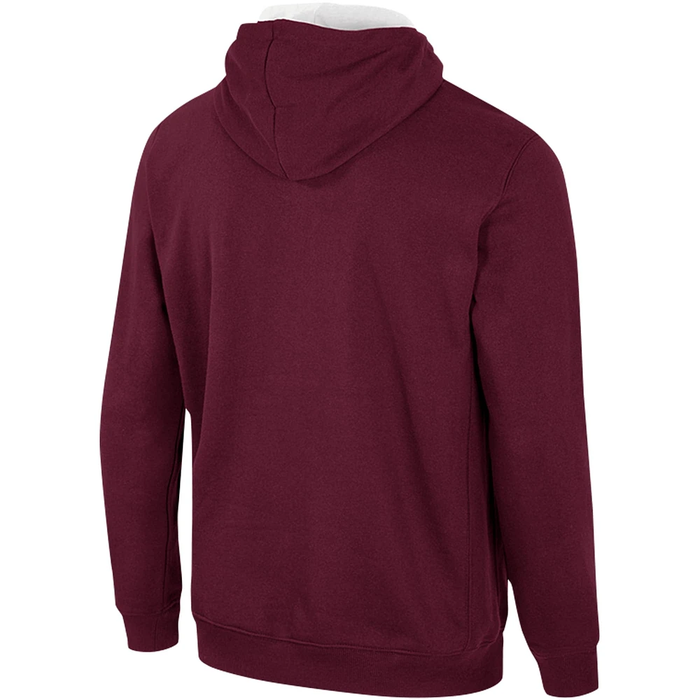 Sweat à capuche demi-zip Colosseum Maroon Mississippi State Bulldogs pour hommes