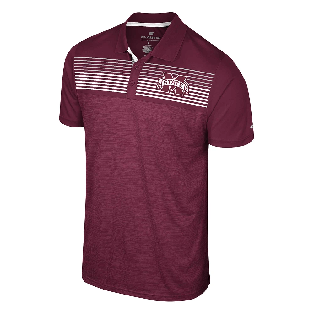 Men's Colosseum Maroon Mississippi State Bulldogs Langmore Polo