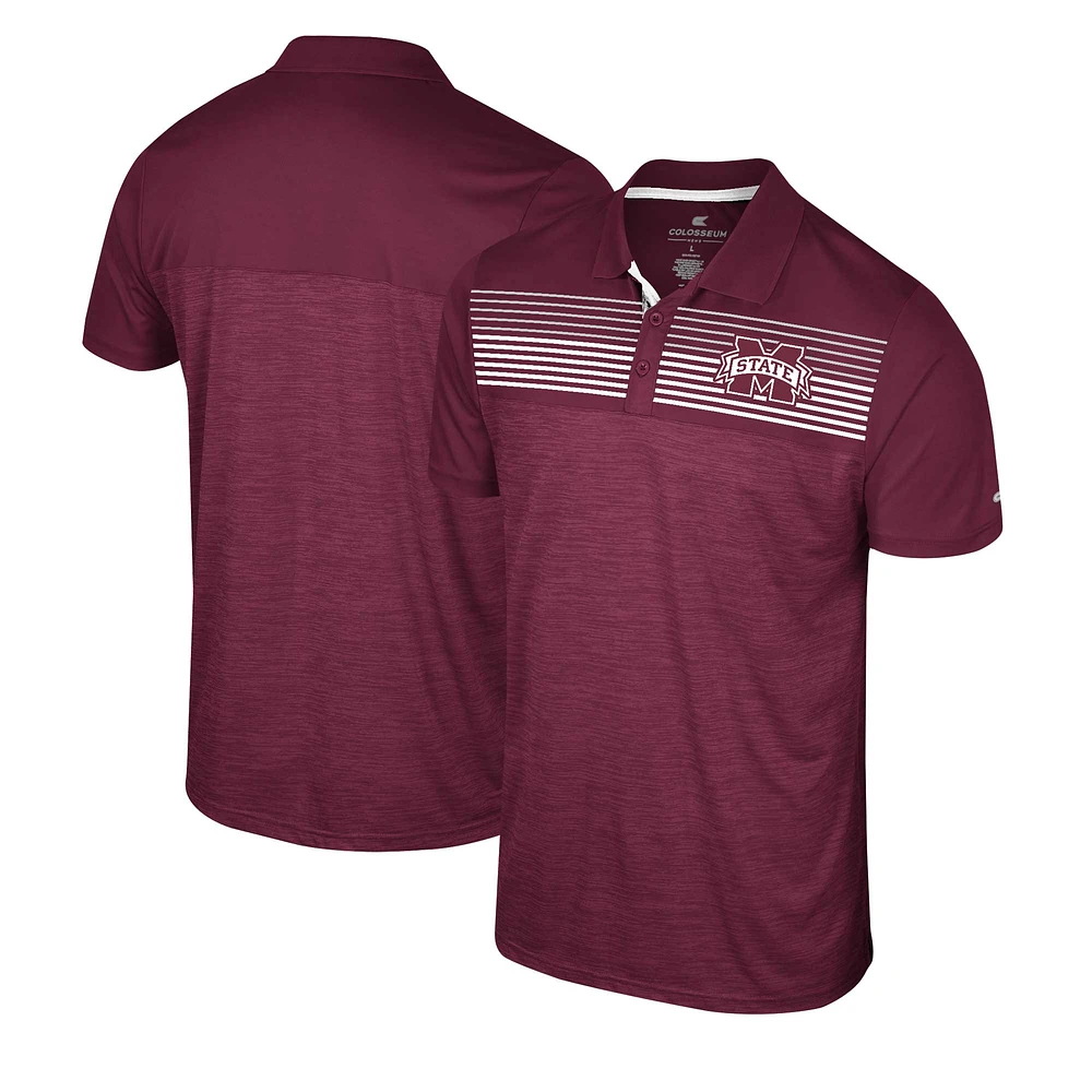 Men's Colosseum Maroon Mississippi State Bulldogs Langmore Polo