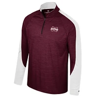 Haut à quart de zip Colosseum Maroon Mississippi State Bulldogs Langmore Raglan pour hommes