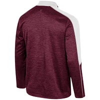 Men's Colosseum Maroon Mississippi State Bulldogs Marled Half-Zip Jacket