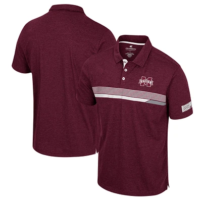 Men's Colosseum  Maroon Mississippi State Bulldogs No Problemo Polo