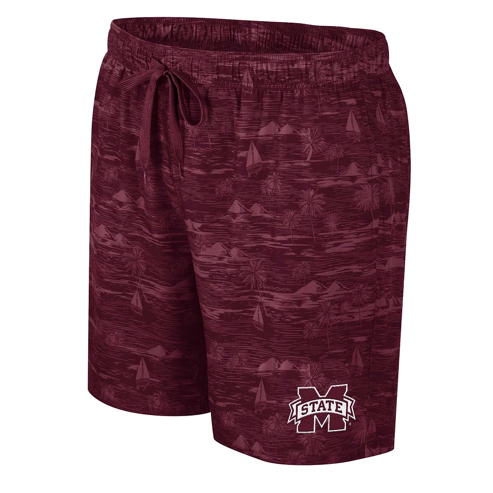 Short de bain Colosseum marron Mississippi State Bulldogs Ozark pour hommes