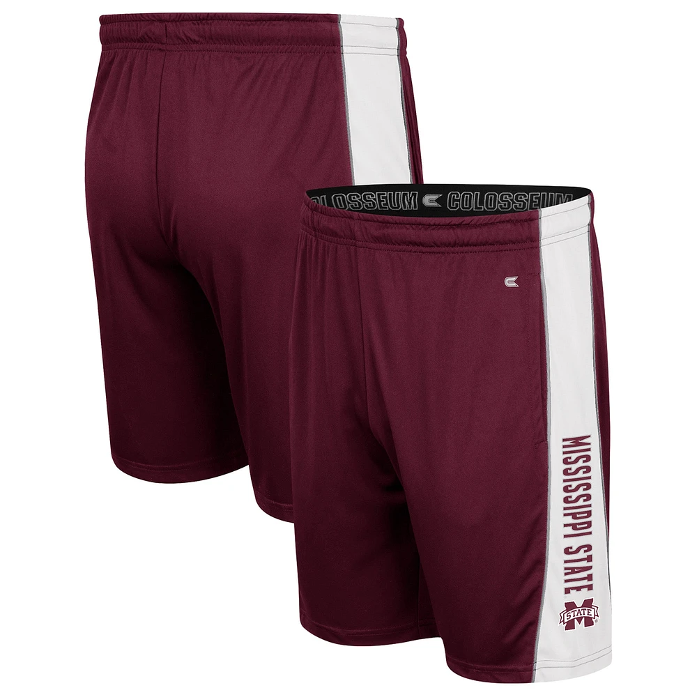 Men's Colosseum Maroon Mississippi State Bulldogs Panel Shorts