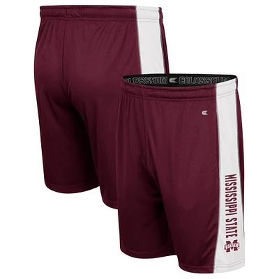 Short à empiècements Colosseum Mississippi State Bulldogs bordeaux pour homme