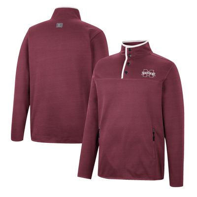 Men's Colosseum Maroon Mississippi State Bulldogs Rebound Quarter-Snap Jacket