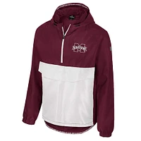 Men's Colosseum  Maroon Mississippi State Bulldogs Reloaded Anorak Half-Zip Jacket