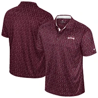 Men's Colosseum Maroon Mississippi State Bulldogs Sublimated Golf Polo
