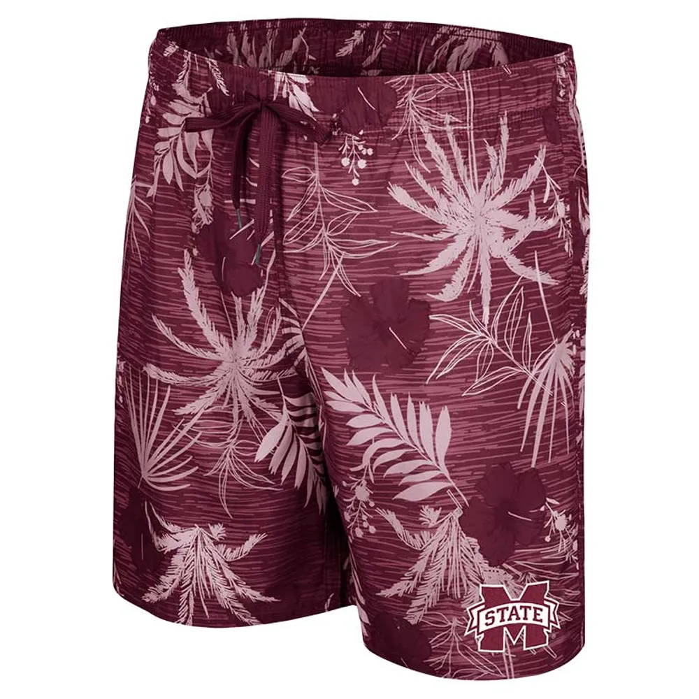 Men's Colosseum Maroon Mississippi State Bulldogs What Else is New Swim Shorts