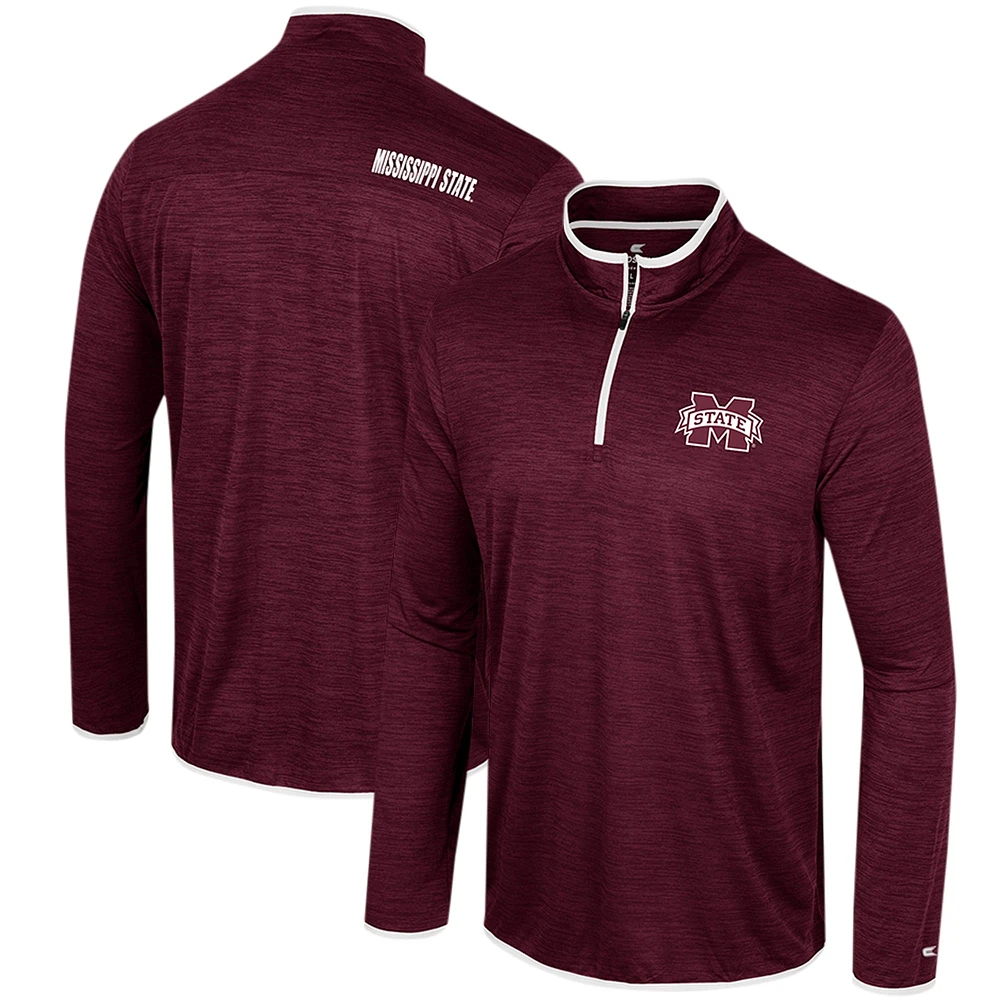 Coupe-vent à quart de zip Wright Colosseum Mississippi State Bulldogs pour homme