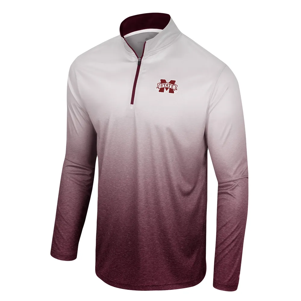 Colosseum pour homme blanc/marron Mississippi State Bulldogs Laws of Physics Quarter-Zip Windshirt