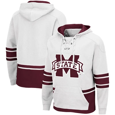 Chandail à capuchon Colosseum pour hommes White Mississippi State Bulldogs Lace Up 3.0