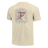 T-shirt superposable couleur crème pour homme avec mascotte des Bulldogs de l'État du Mississippi