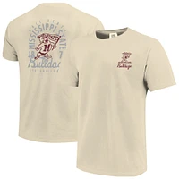 T-shirt superposable couleur crème pour homme avec mascotte des Bulldogs de l'État du Mississippi