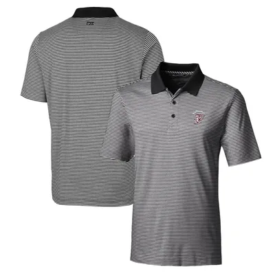 Mississippi State Bulldogs Cutter & Buck Forge Tonal Stripe Stretch Polo - Black