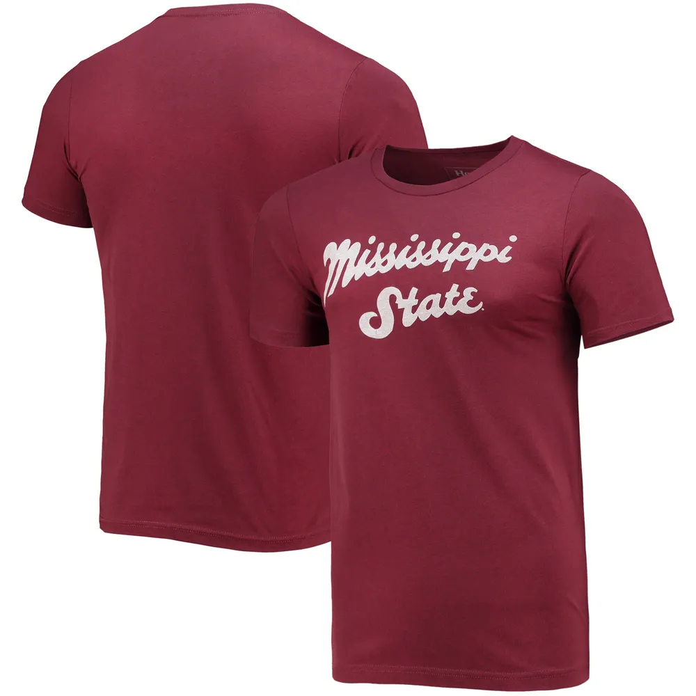 Men's Homefield White Mississippi State Bulldogs Vintage Baseball Script T- Shirt