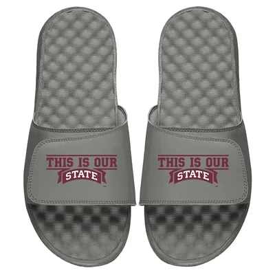 Mississippi State Bulldogs ISlide Slogan Slide Sandals - Gray