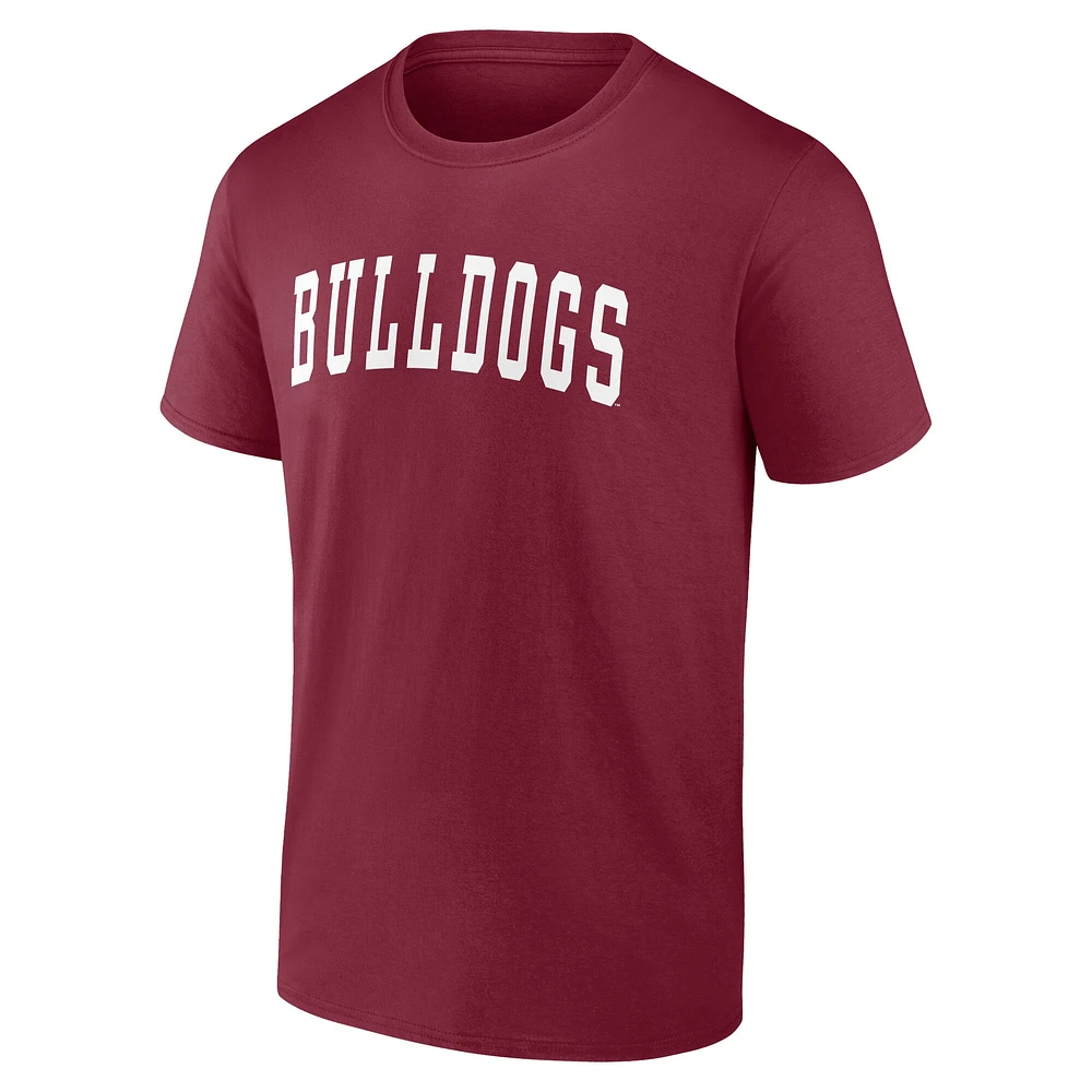 T-shirt bordeaux pour homme avec logo arqué des Bulldogs de l'État du Mississippi