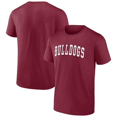 T-shirt bordeaux pour homme avec logo arqué des Bulldogs de l'État du Mississippi