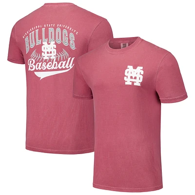 Men's Maroon Mississippi State Bulldogs Baseball Comfort Colors T-Shirt