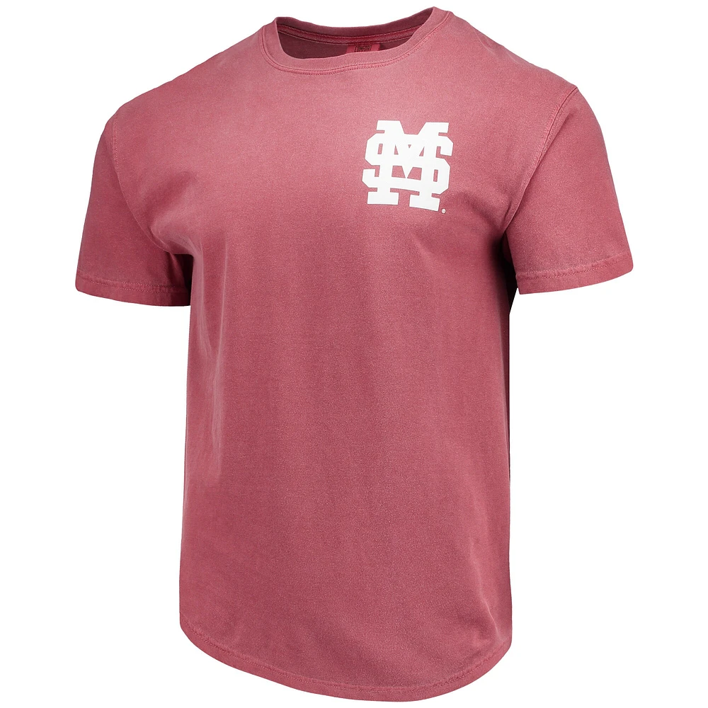 T-shirt marron pour hommes, motif drapeau de baseball des Bulldogs l'État du Mississippi, couleurs confortables