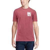 T-shirt marron pour hommes, motif drapeau de baseball des Bulldogs l'État du Mississippi, couleurs confortables