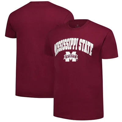T-shirt basique avec logo des Mississippi State Bulldogs pour hommes, bordeaux