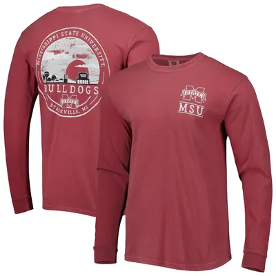 Mississippi State Bulldogs Circle Campus Scene Long Sleeve T-Shirt - Maroon