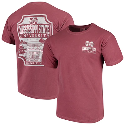 Men's Maroon Mississippi State Bulldogs Comfort Colors Campus Icon T-Shirt