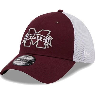 Casquette Neo 39THIRTY Flex pour homme New Era marron Mississippi State Bulldogs