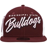 Casquette New Era Mississippi State Bulldogs Outright 9FIFTY Snapback bordeaux pour homme