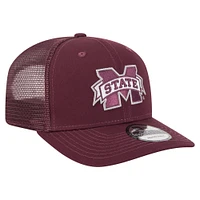 Men's New Era Maroon Mississippi State Bulldogs Primary 9SEVENTY Trucker Stretch-Snap Hat