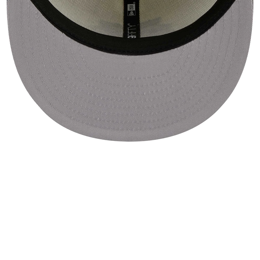 Casquette ajustée 59FIFTY pour homme New Era Stone/Grey Mississippi State Bulldogs chrome et béton