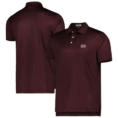 Men's Peter Millar Maroon Mississippi State Bulldogs Dolly Performance Jersey Polo