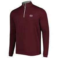 Men's Peter Millar Maroon Mississippi State Bulldogs Perth Quarter-Zip Top