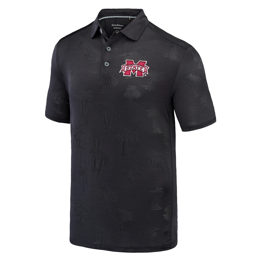 Polo Tommy Bahama noir Mississippi State Bulldogs Sport Palm Coast Palmera IslandZone pour hommes