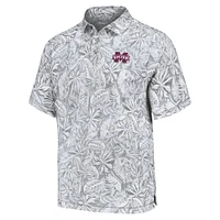 Men's Tommy Bahama Gray Mississippi State Bulldogs Tropical Score IslandZone Polo