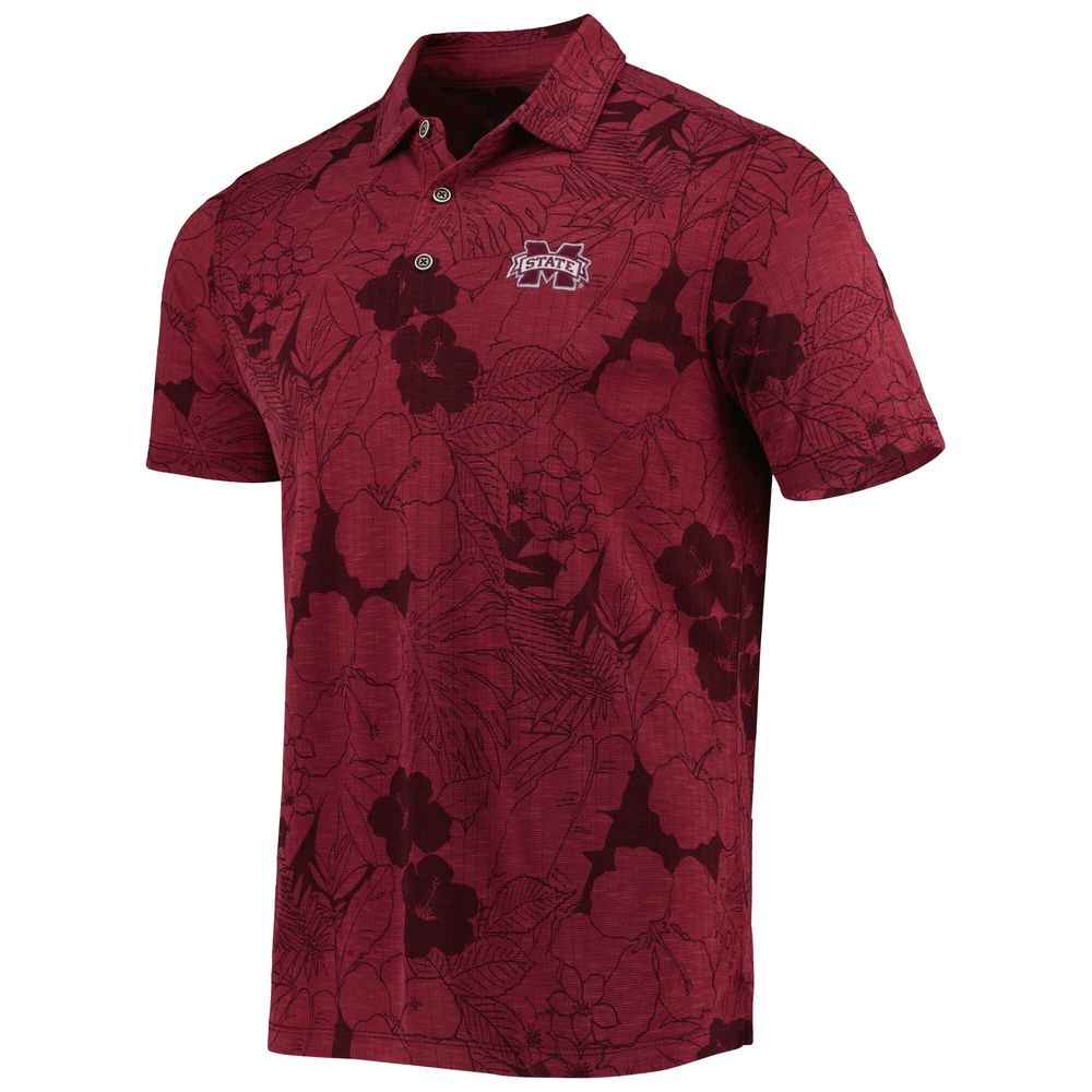 Men's Tommy Bahama Maroon Mississippi State Bulldogs Miramar Blooms Polo