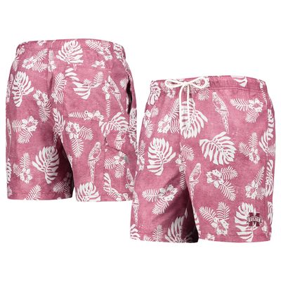 Men's Tommy Bahama Maroon Mississippi State Bulldogs Naples Parrot Paradise Swim Shorts