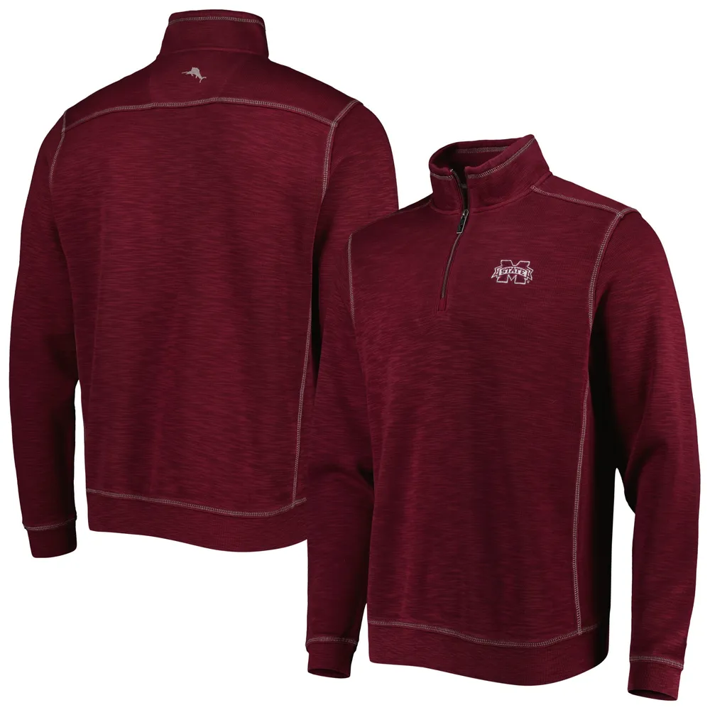 Tommy Bahama Bordeaux Mississippi State Bulldogs Sport Tobago Bay Tri-Blend Mock Neck Half-Zip Jacket