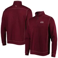 Tommy Bahama Bordeaux Mississippi State Bulldogs Sport Tobago Bay Tri-Blend Mock Neck Half-Zip Jacket