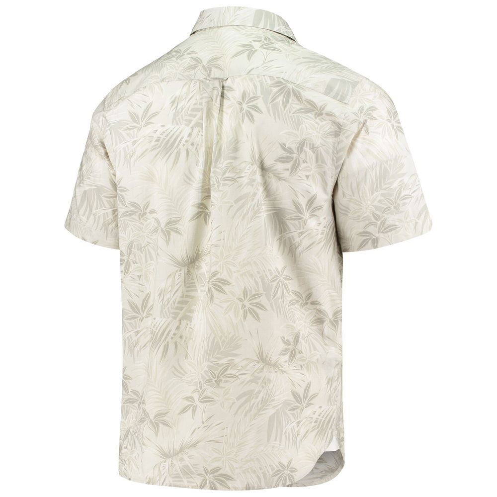 Men's Tommy Bahama Oatmeal Mississippi State Bulldogs Forest Fronds Button-Up Shirt