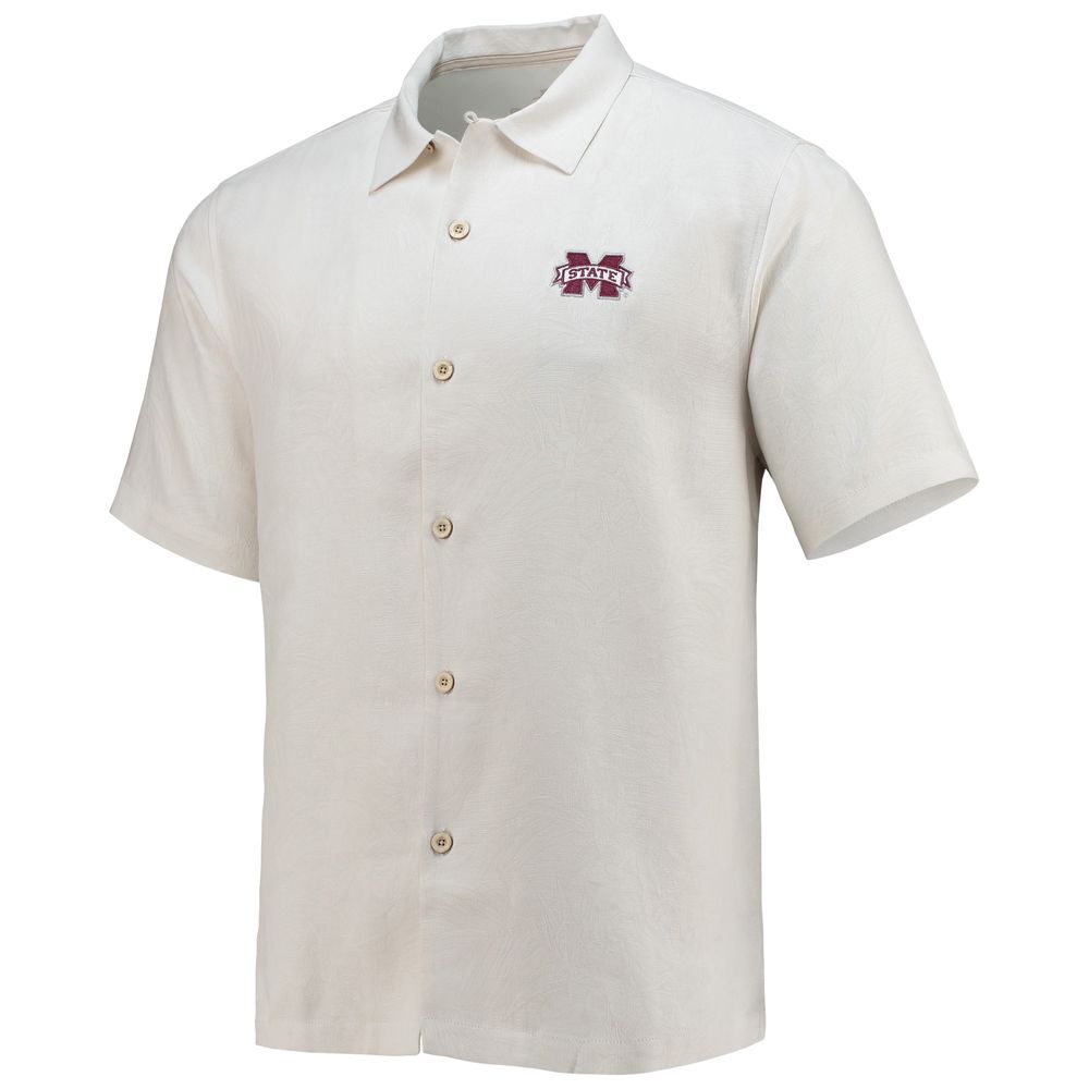 Men's Tommy Bahama White Mississippi State Bulldogs Tropic Isles Camp Button-Up Shirt