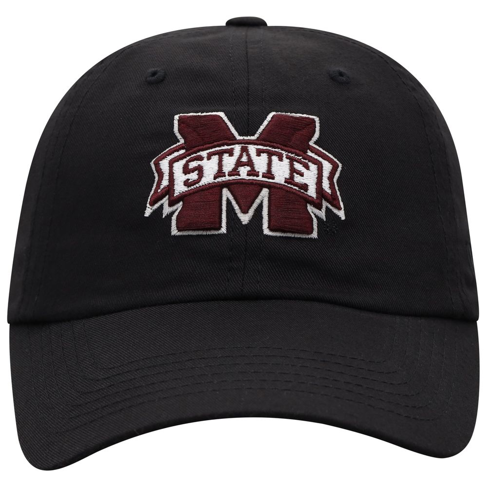 Men's Top of the World Black Mississippi State Bulldogs Staple Adjustable Hat