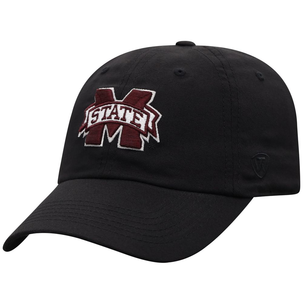 Men's Top of the World Black Mississippi State Bulldogs Staple Adjustable Hat